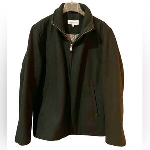 CALVIN KLEIN Wool Jacket, Black Classic, Quilted & Lined, Collared, Zip, Men's M